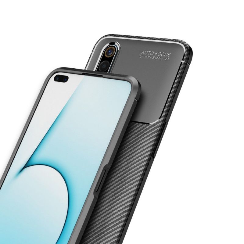 Deksel for Realme X50 Svart Fleksibel Karbonfibertekstur