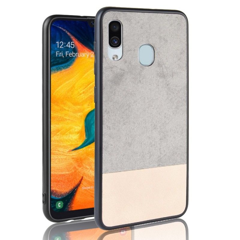 Deksel Samsung Galaxy A30 Mobildeksel Tofarget Imitert Skinn