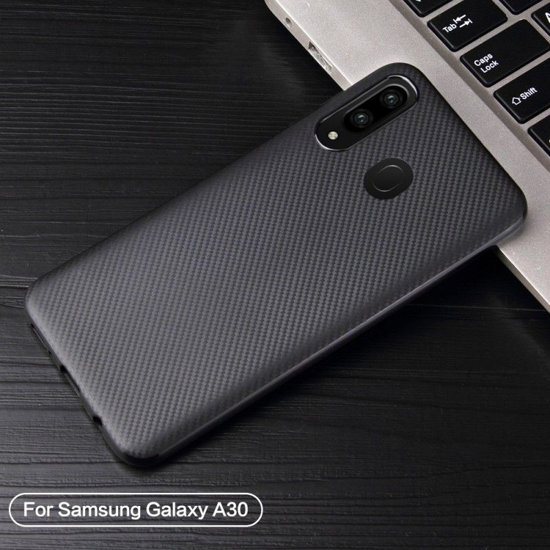 Deksel Samsung Galaxy A30 Svart Mobildeksel Sklisikker Vevd