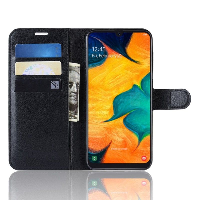 Folio Deksel for Samsung Galaxy A30 Svart Klassisk