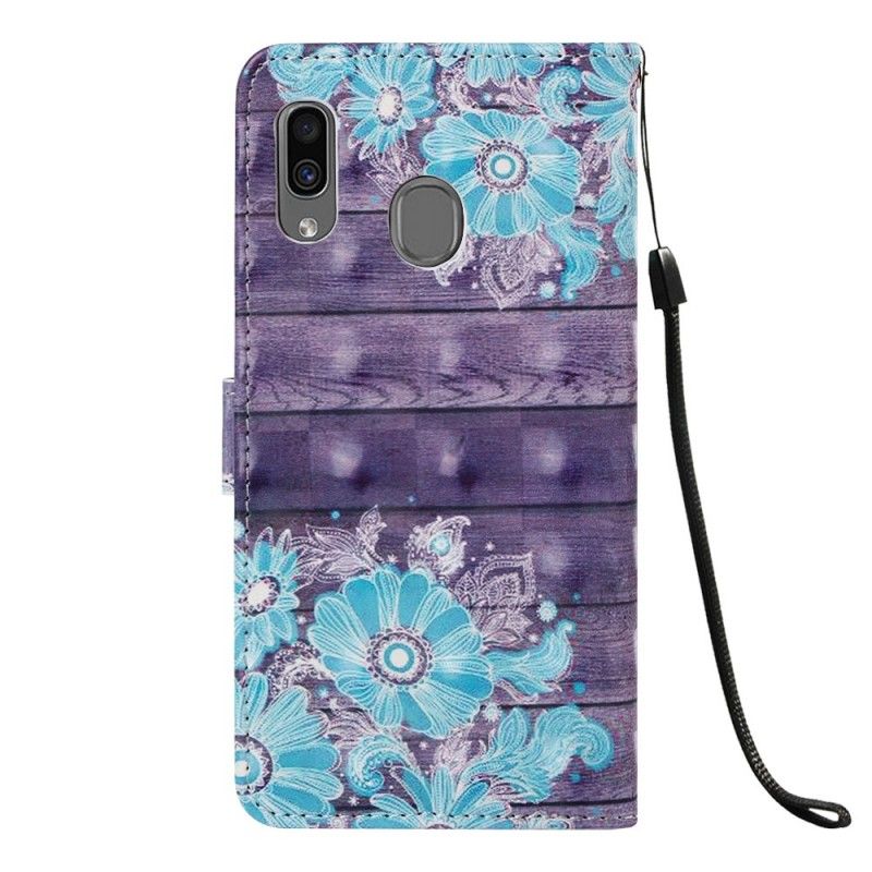 Folio Deksel Samsung Galaxy A30 Blå Blomster