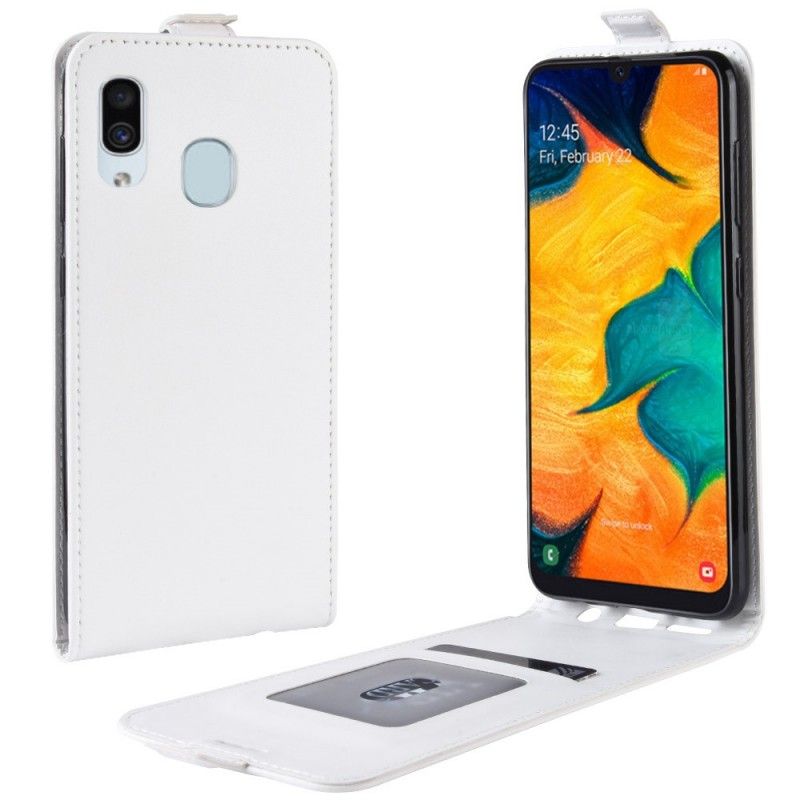 Folio Deksel Samsung Galaxy A30 Svart Sammenleggbar Skinneffekt