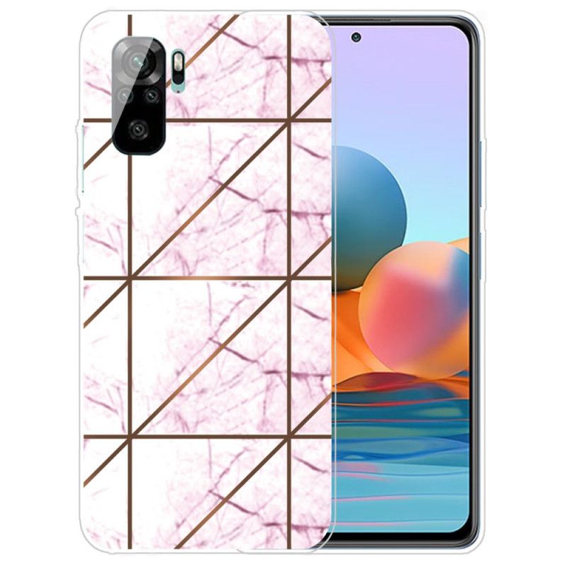 Deksel Xiaomi Redmi Note 10 / Note 10S Svart Mobildeksel Marmor Med Intens Geometri