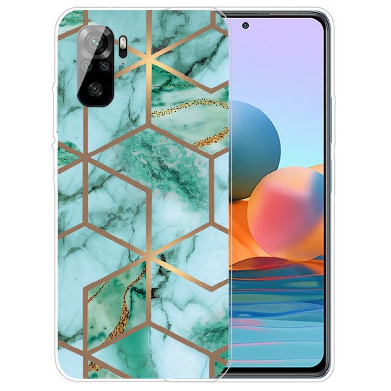 Deksel Xiaomi Redmi Note 10 / Note 10S Svart Mobildeksel Marmor Med Intens Geometri