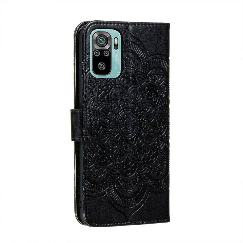 Folio Deksel for Xiaomi Redmi Note 10 / Note 10S Svart Full Mandala