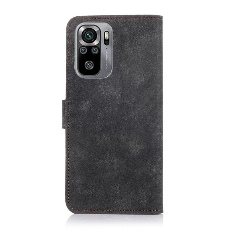 Folio Deksel for Xiaomi Redmi Note 10 / Note 10S Svart Nagle Vintage Skinnstil