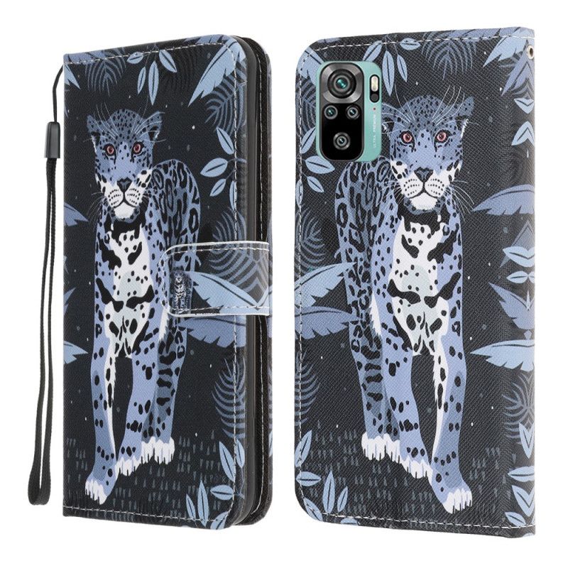 Folio Deksel Xiaomi Redmi Note 10 / Note 10S Leopard Med Tanga