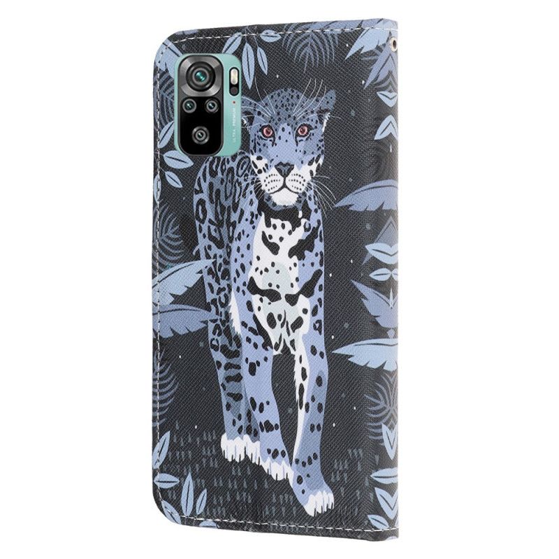 Folio Deksel Xiaomi Redmi Note 10 / Note 10S Leopard Med Tanga