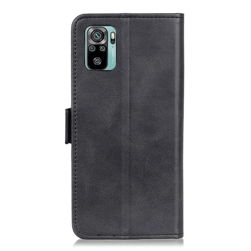 Folio Deksel Xiaomi Redmi Note 10 / Note 10S Svart Dobbel Klaff Anti-fall