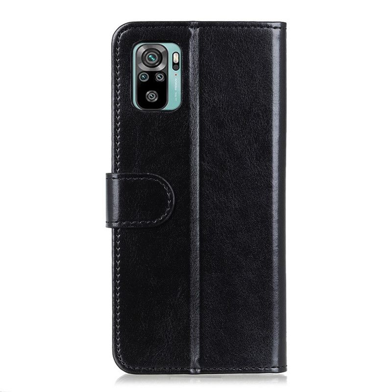 Folio Deksel Xiaomi Redmi Note 10 / Note 10S Svart Finessimitasjonskinn