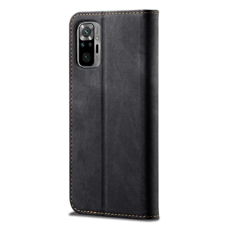 Folio Deksel Xiaomi Redmi Note 10 / Note 10S Svart Jeansstoff Anti-fall