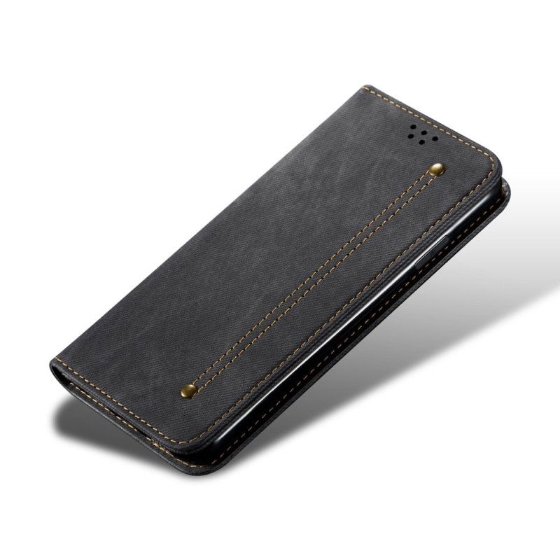 Folio Deksel Xiaomi Redmi Note 10 / Note 10S Svart Jeansstoff Anti-fall