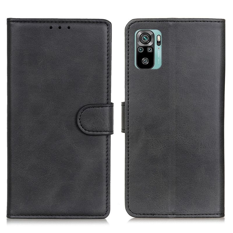 Folio Deksel Xiaomi Redmi Note 10 / Note 10S Svart Retro Matt Skinneffekt