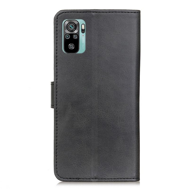 Folio Deksel Xiaomi Redmi Note 10 / Note 10S Svart Retro Matt Skinneffekt