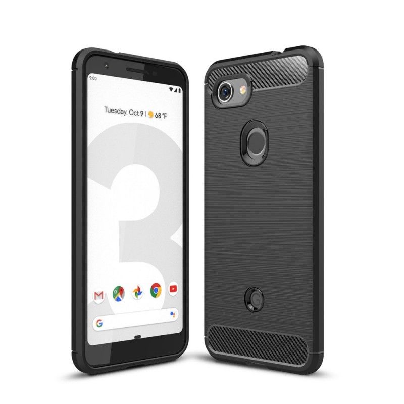 Deksel for Google Pixel 3A Svart Børstet Karbonfiber