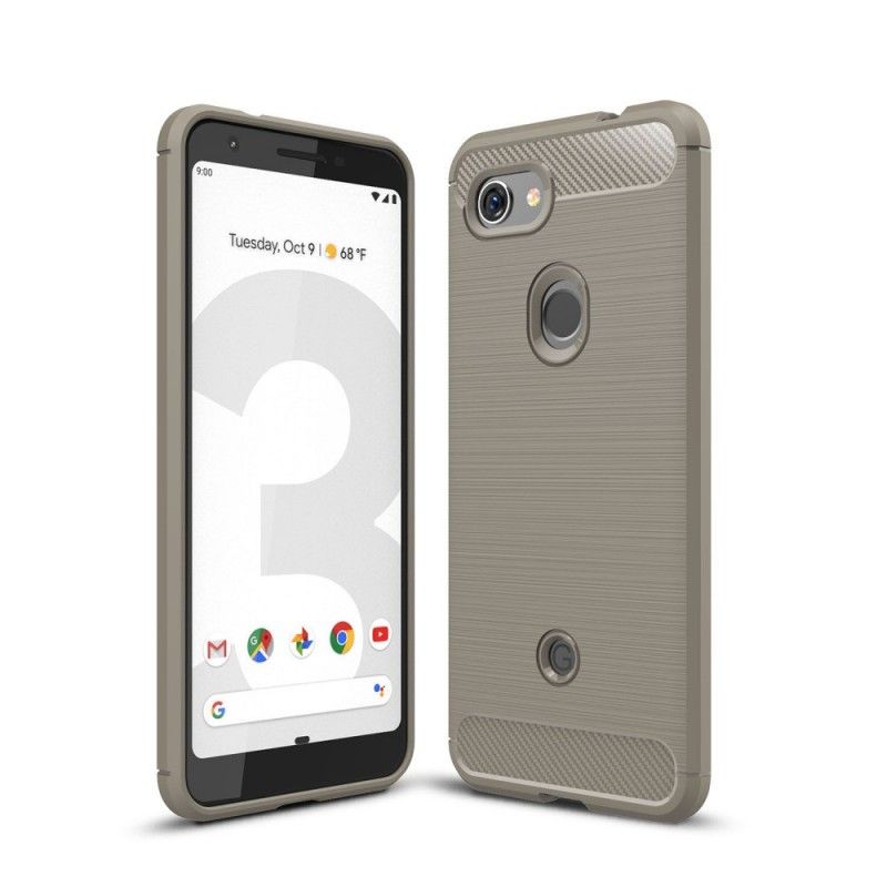 Deksel for Google Pixel 3A Svart Børstet Karbonfiber