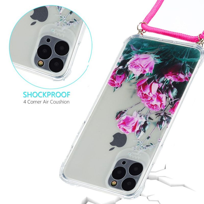 Deksel for iPhone 11 Silikonblomster Med Ledning