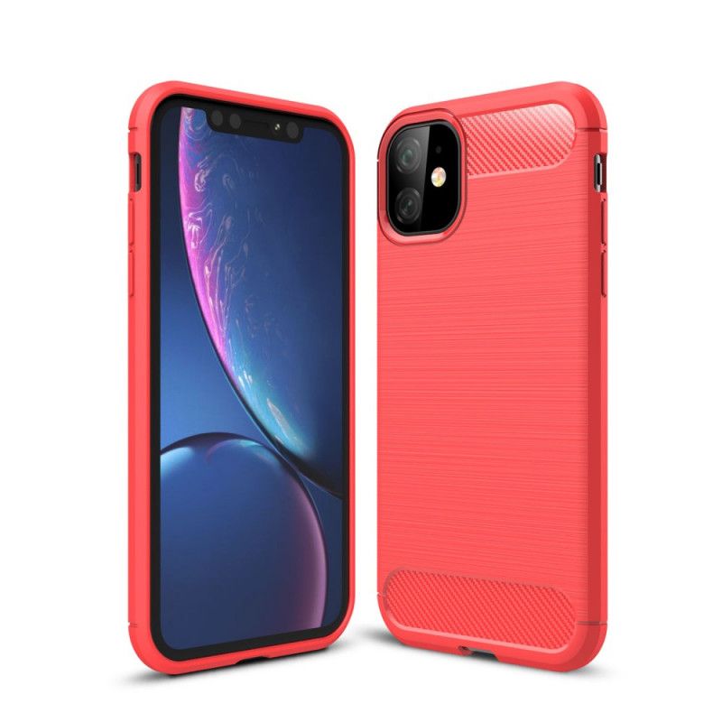 Deksel for iPhone 11 Svart Børstet Karbonfiber