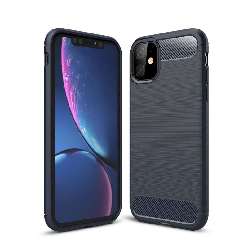 Deksel for iPhone 11 Svart Børstet Karbonfiber