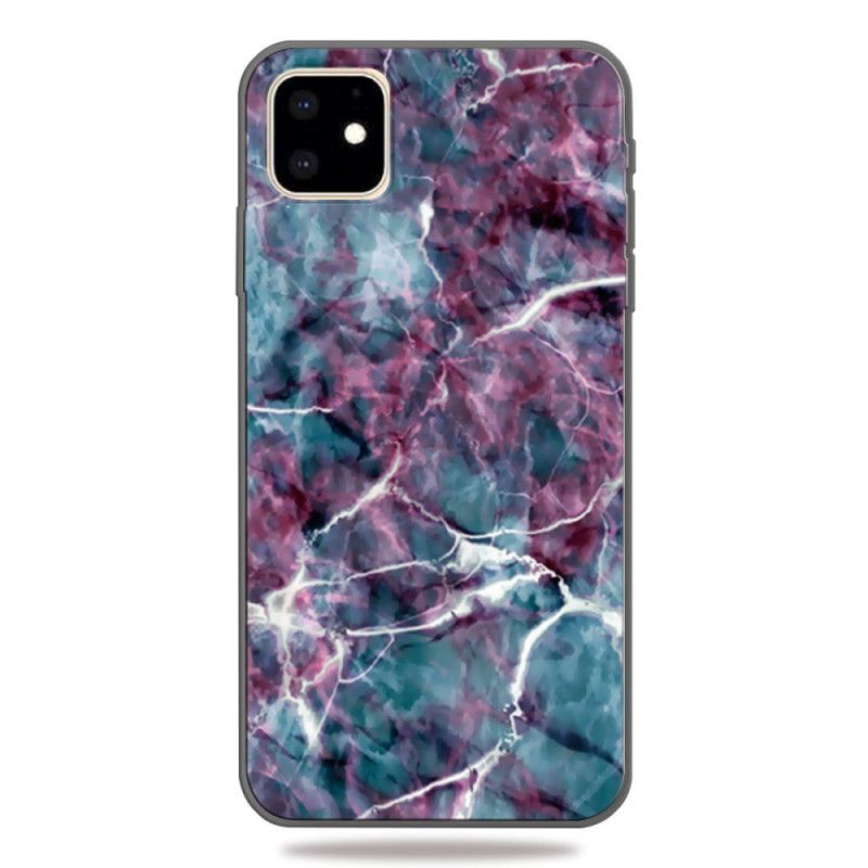 Deksel for iPhone 11 Turkis Marmor