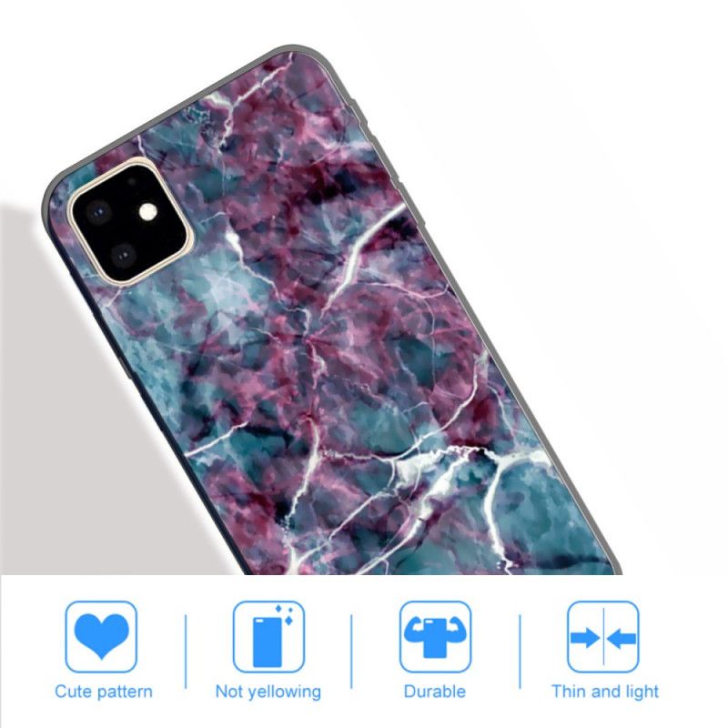 Deksel for iPhone 11 Turkis Marmor