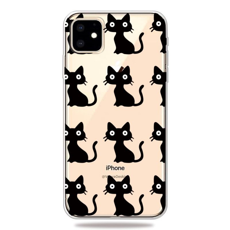 Deksel iPhone 11 Flere Svarte Katter