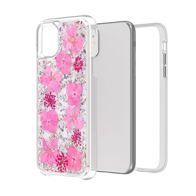 Deksel iPhone 11 Lilla Luksuriøs Blomsterglitter Anti-fall