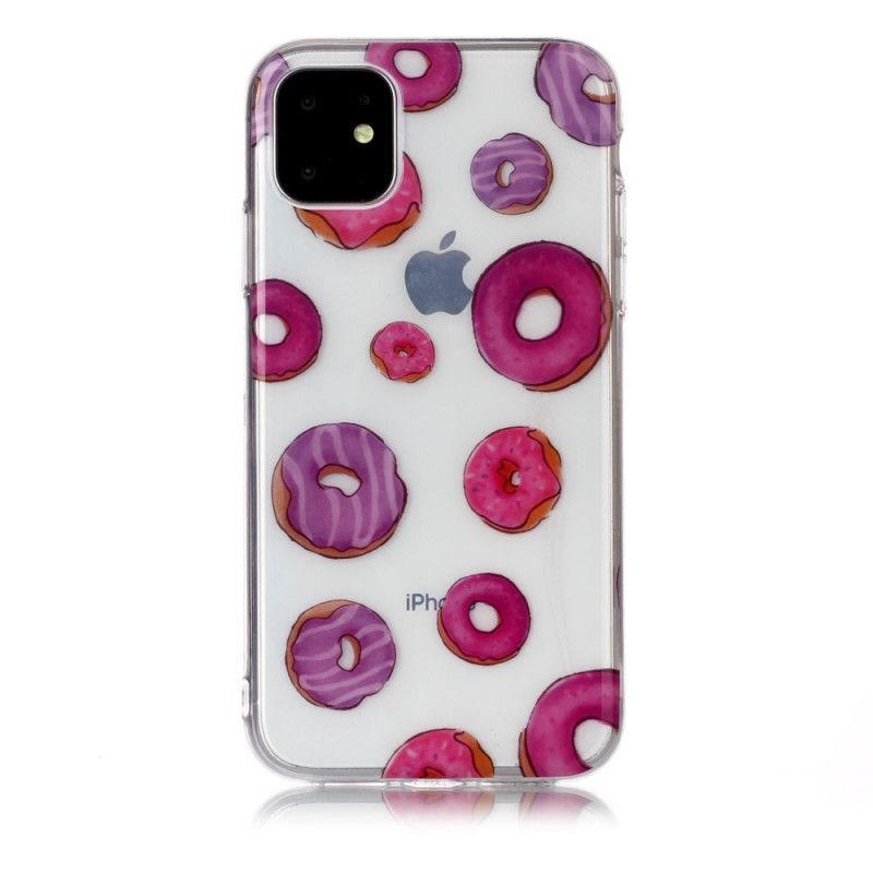 Deksel iPhone 11 Mobildeksel Gjennomsiktig Donuts Fan