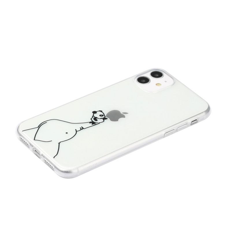 Deksel iPhone 11 Panda Og Elefant Logo Spill Anti-fall