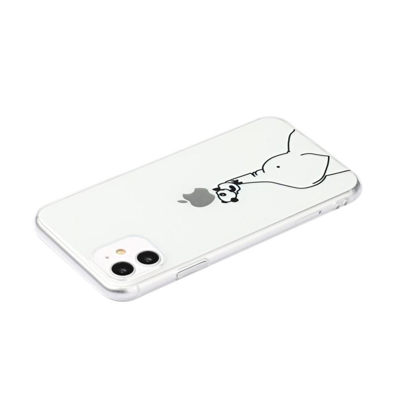 Deksel iPhone 11 Panda Og Elefant Logo Spill Anti-fall