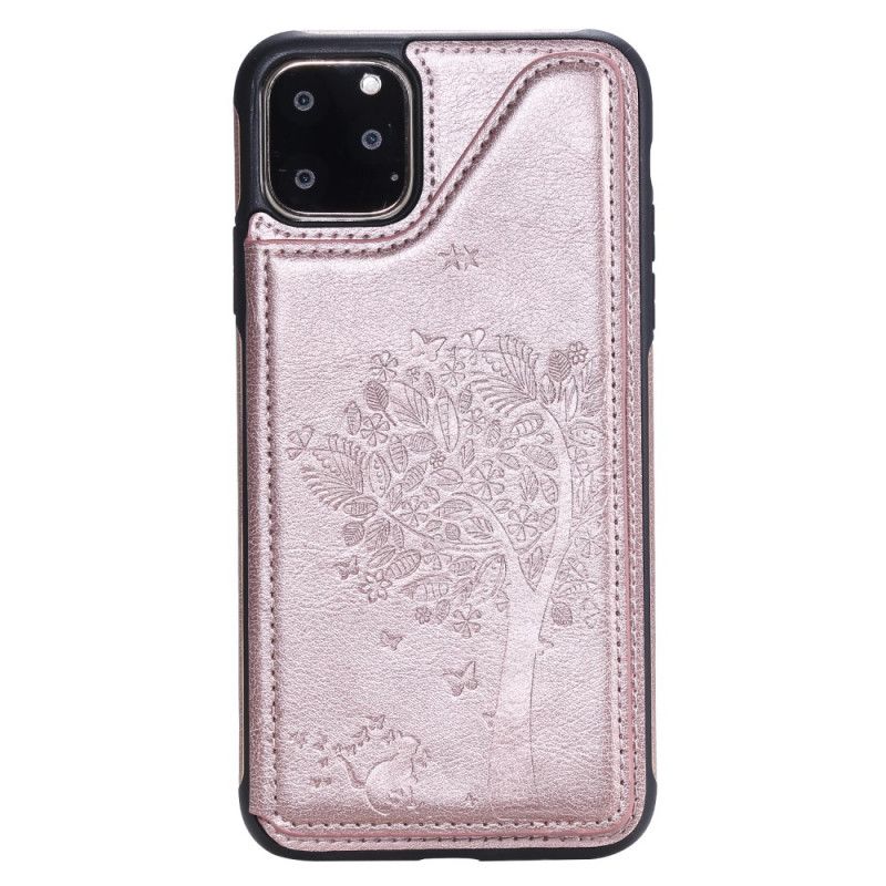 Deksel iPhone 11 Rose Gold Multifunksjonell Kattetrykk