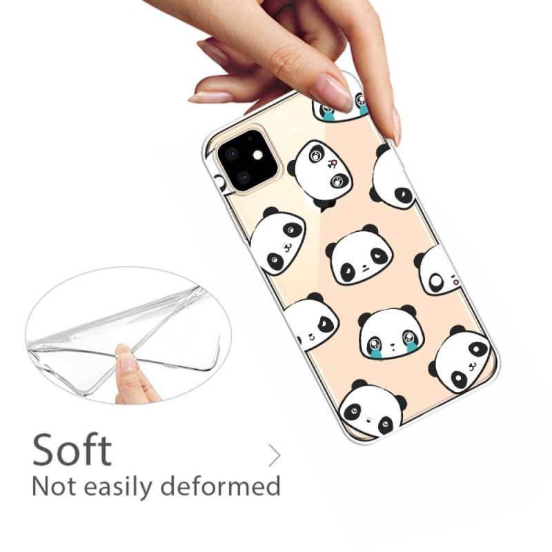 Deksel iPhone 11 Sentimentale Pandaer Anti-fall