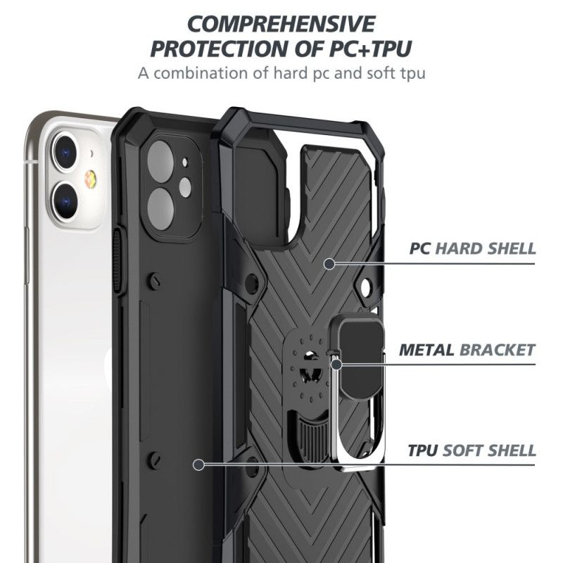 Deksel iPhone 11 Svart Avtakbar Ringholder Anti-fall