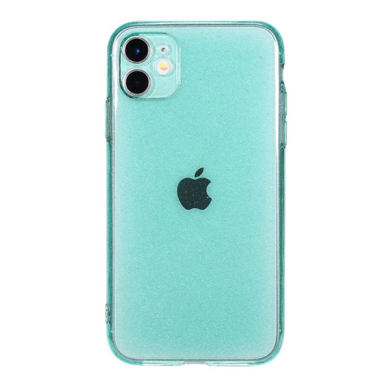 Deksel iPhone 11 Svart Fluorescerende Glitter