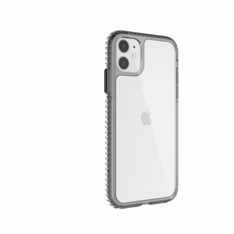 Deksel iPhone 11 Svart Gjennomsiktige Teksturerte Kanter