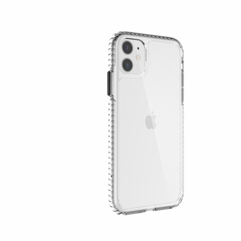 Deksel iPhone 11 Svart Gjennomsiktige Teksturerte Kanter