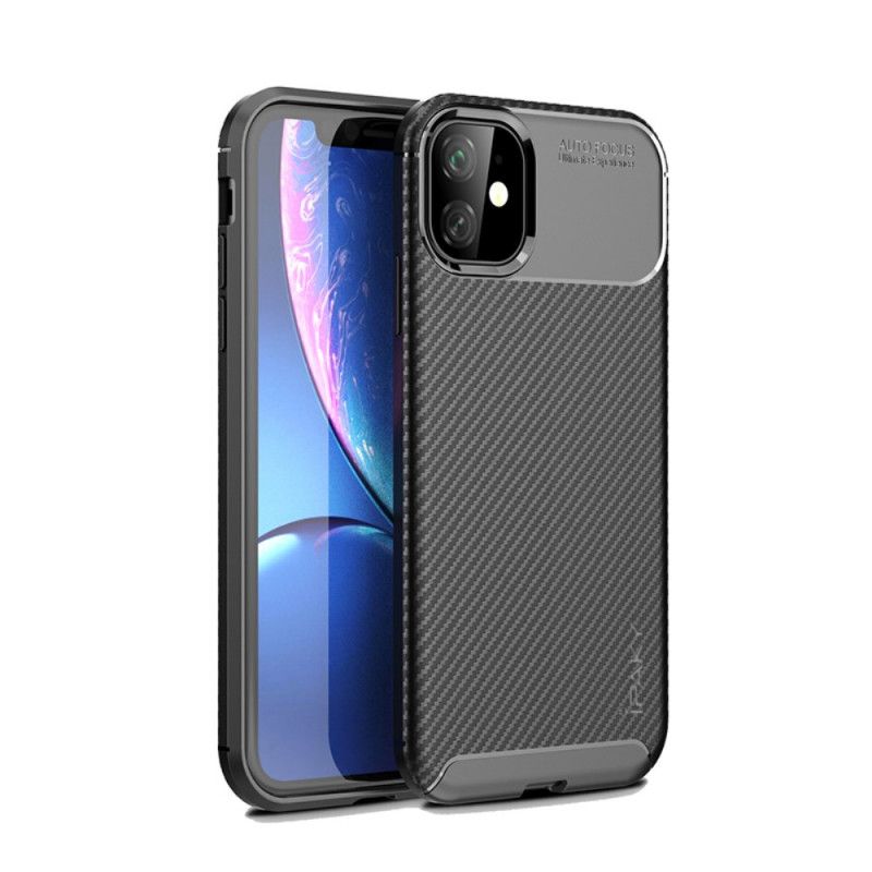 Deksel iPhone 11 Svart Ipaky Karbonfiber Anti-fall