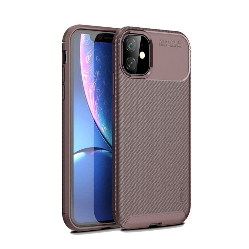 Deksel iPhone 11 Svart Ipaky Karbonfiber Anti-fall