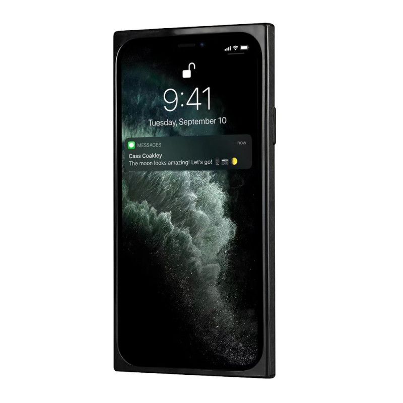 Deksel iPhone 11 Svart Kortholder Av Silikon Og Fløyel