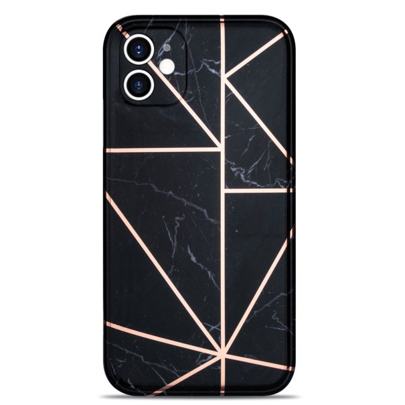 Deksel iPhone 11 Svart Marmor Prangende Geometri Beskyttelse