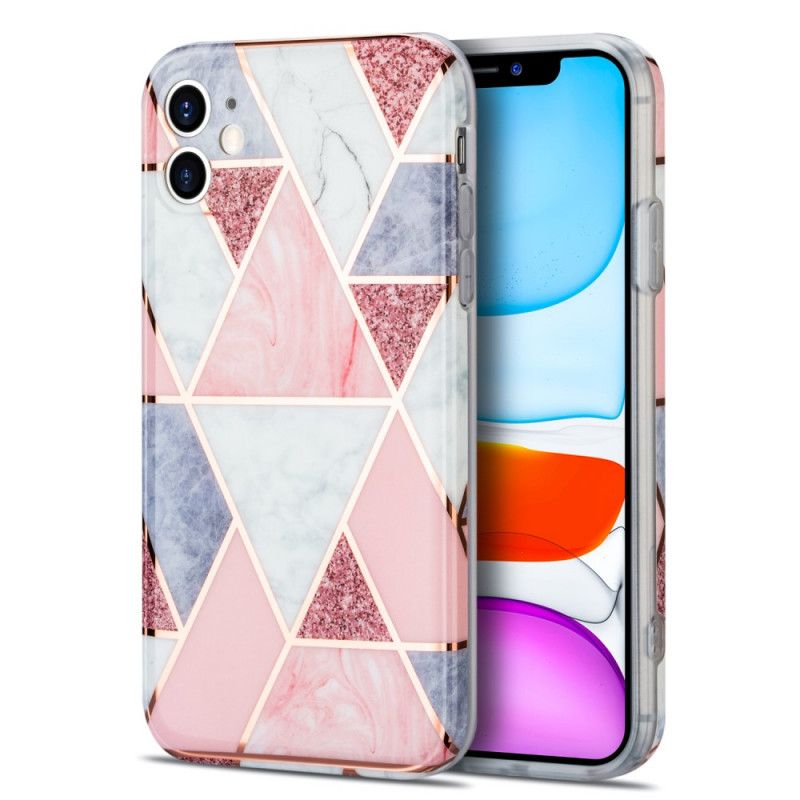 Deksel iPhone 11 Svart Marmor Prangende Geometri Beskyttelse