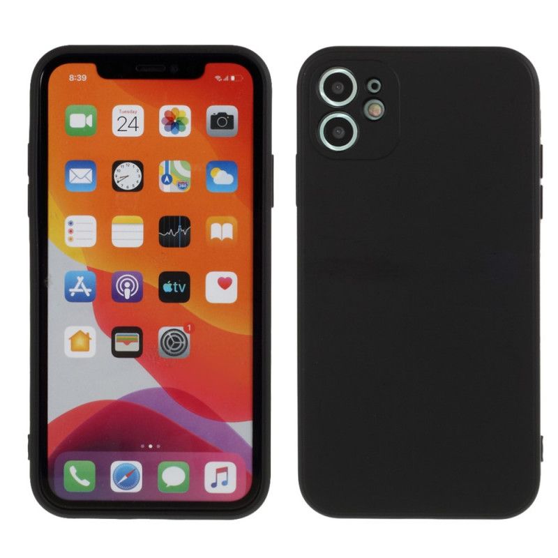 Deksel iPhone 11 Svart Ren Fargematte Silikon