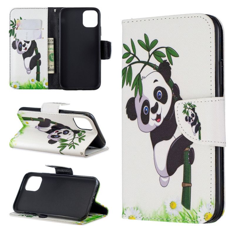 Folio Deksel for iPhone 11 Panda På Bambus