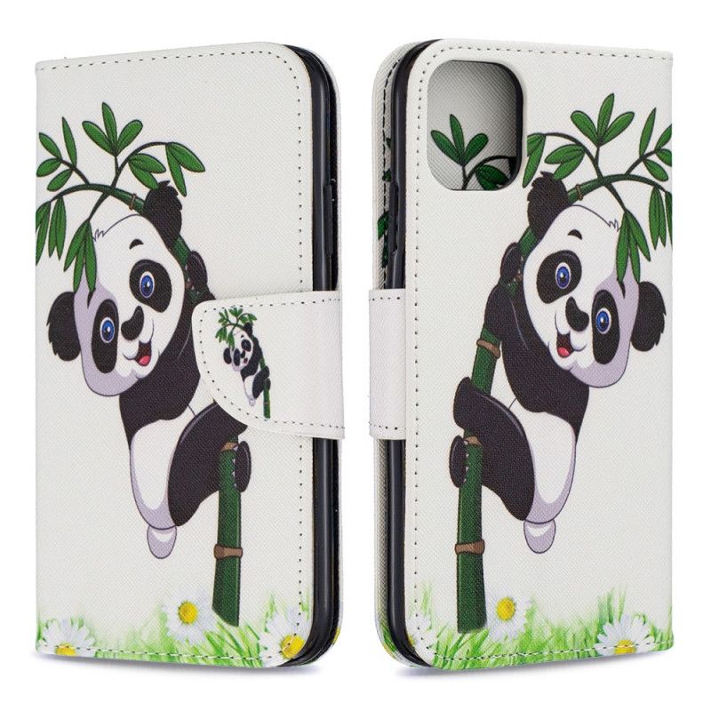 Folio Deksel for iPhone 11 Panda På Bambus