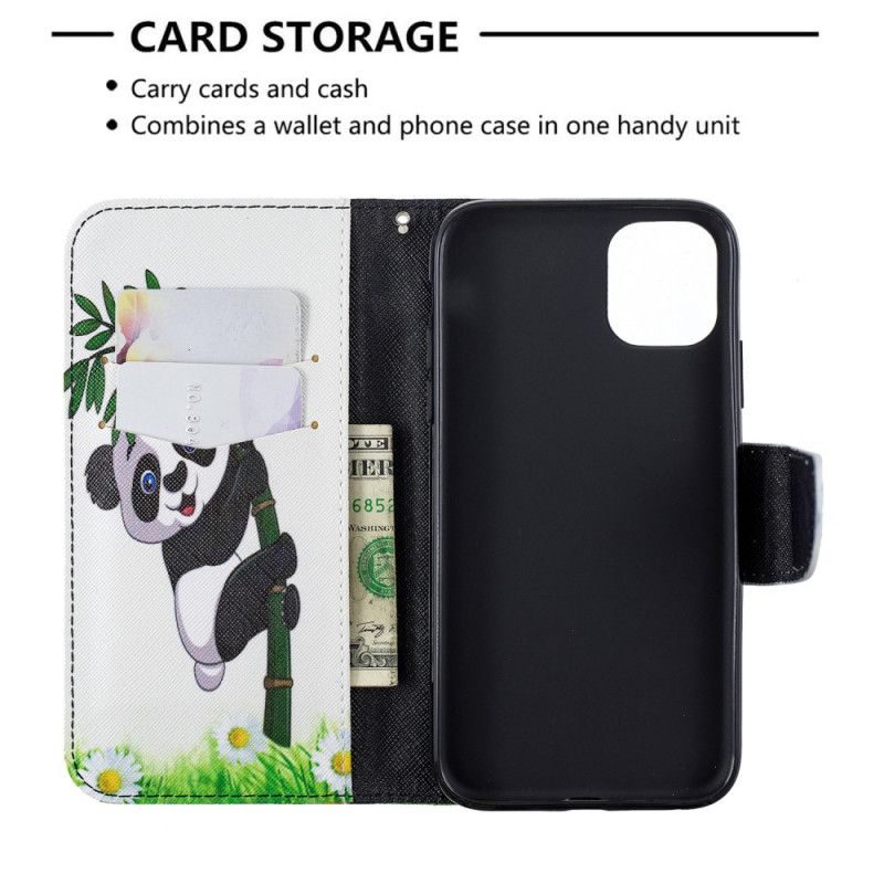 Folio Deksel for iPhone 11 Panda På Bambus