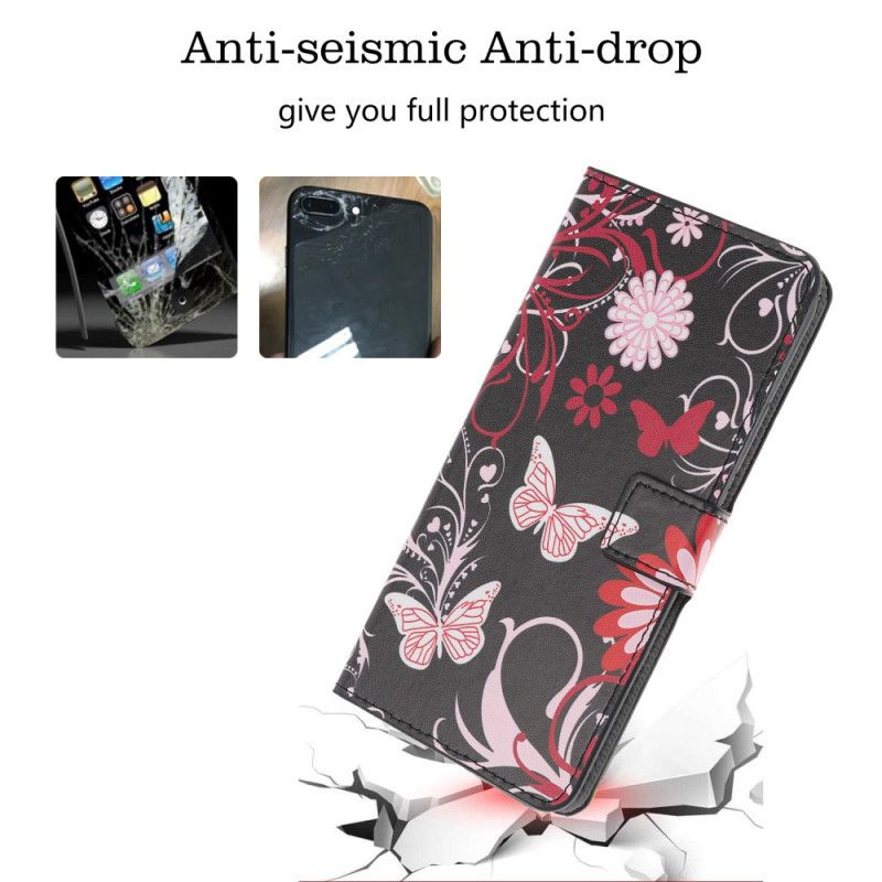 Folio Deksel for iPhone 11 Svart Demente Sommerfugler