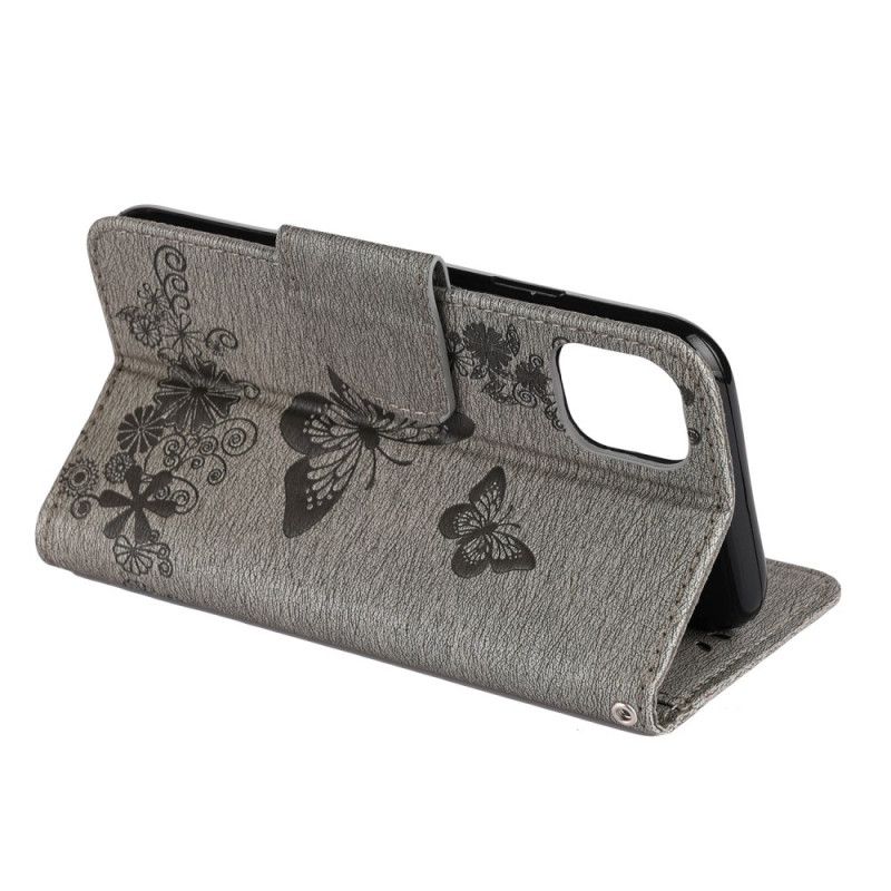 Folio Deksel for iPhone 11 Svart Fantastiske Tanga Sommerfugler