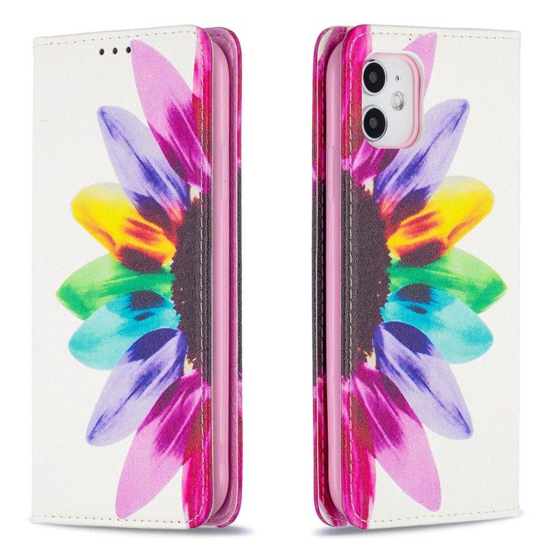 Folio Deksel iPhone 11 Akvarellblomst