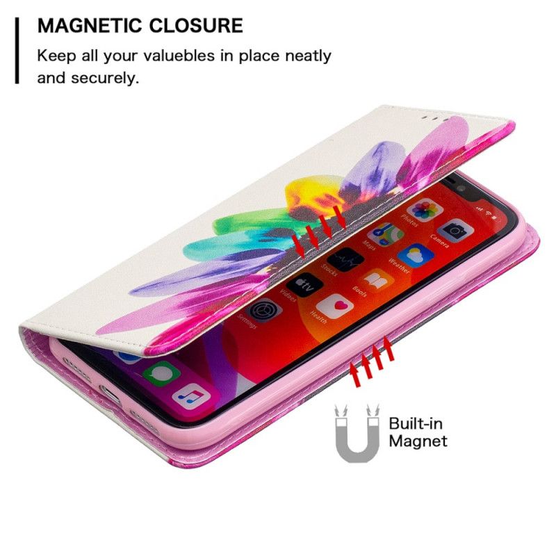 Folio Deksel iPhone 11 Akvarellblomst