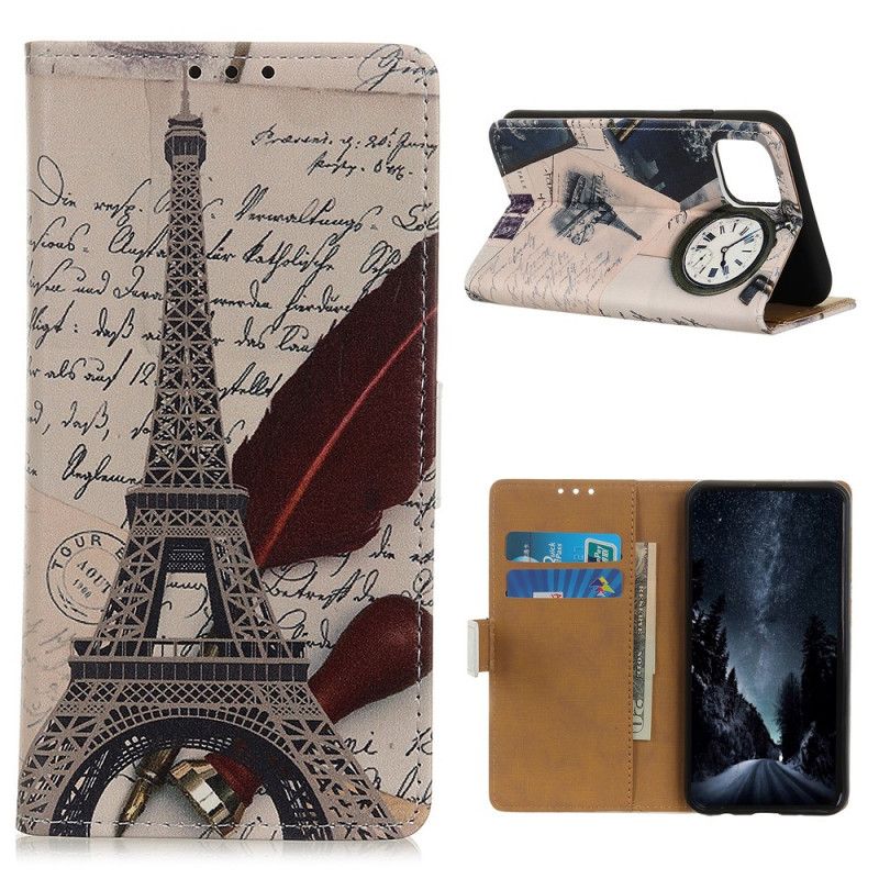 Folio Deksel iPhone 11 Eiffeltårnet Til Dikteren